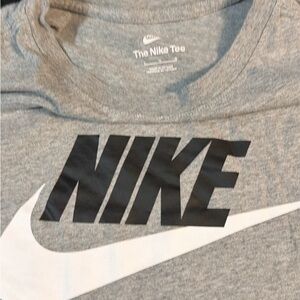 Nike Heather Gray Tee with White Logo